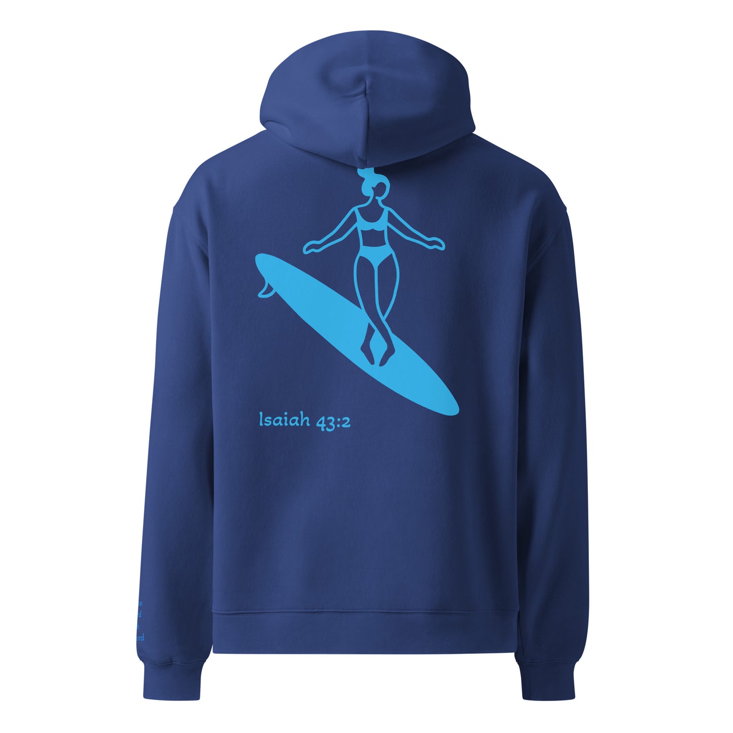 Isaiah 43:2 surfer girl hoodie